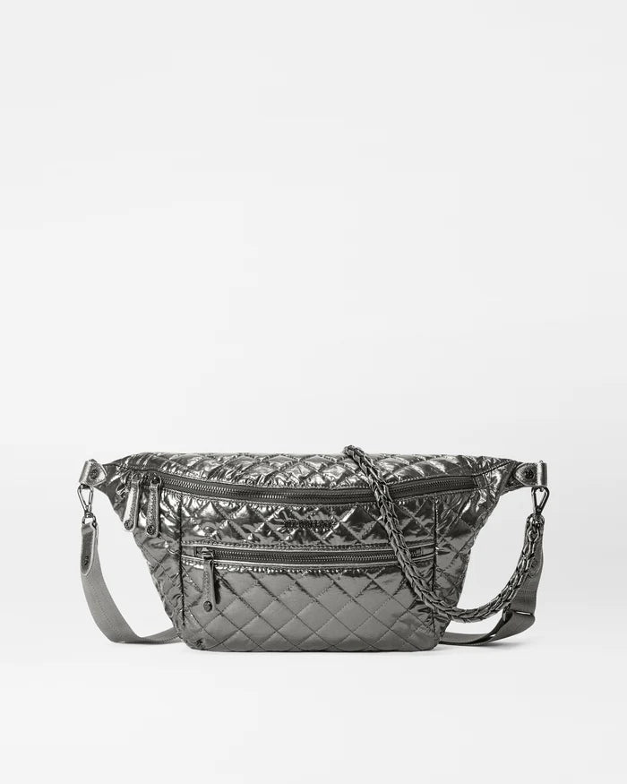 MZ Wallace Crosby Crossbody Sling Pewter Metallic