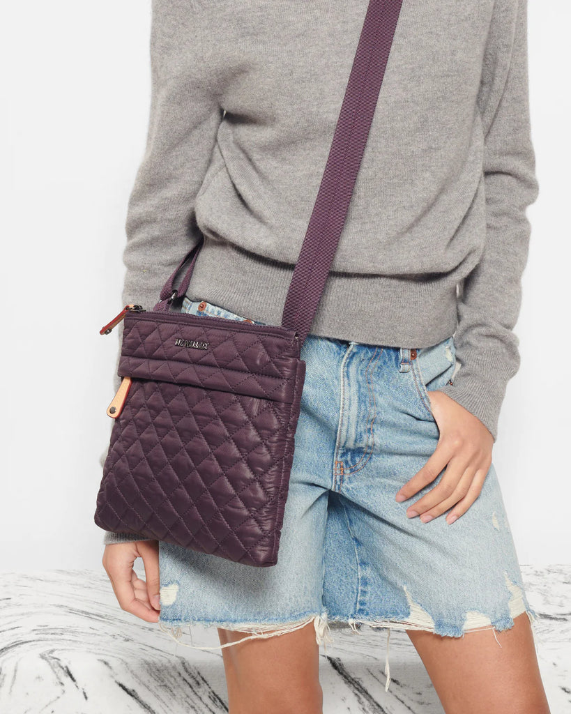 MZ Wallace Metro Flat Crossbody Raisin