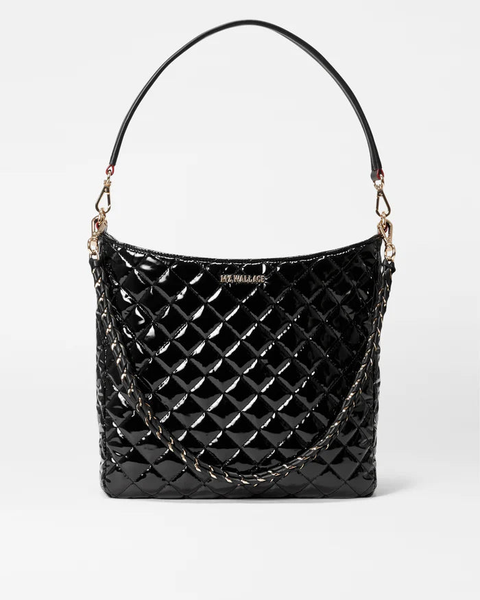 MZ Wallace Crosby Hobo Black Lacquer