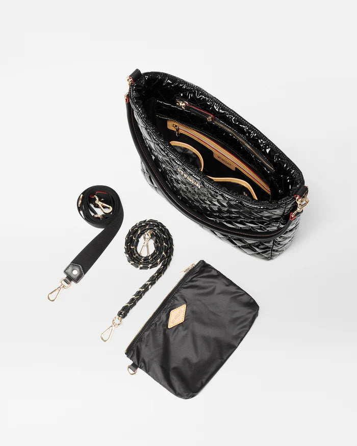 MZ Wallace Crosby Hobo Black Lacquer