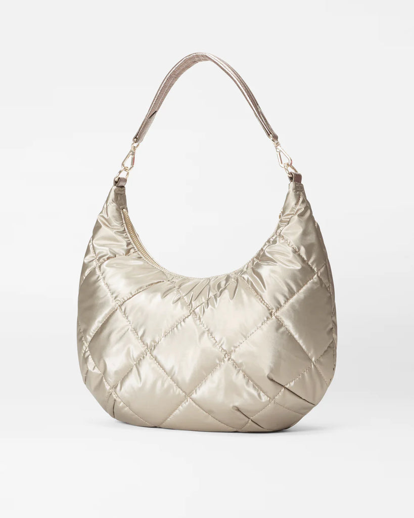 MZ Wallace Quilted Madison Shoulder Bag Quartz Pearl