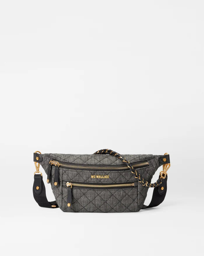 MZ Wallace Small Crosby Sling True Charcoal Denim