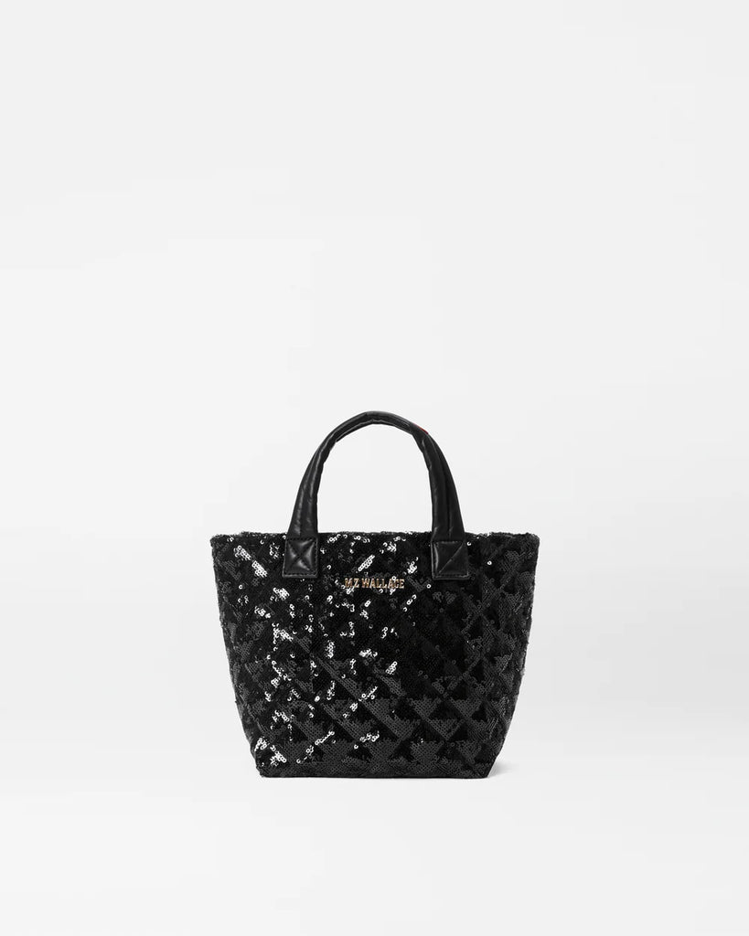 MZ Wallace Micro Metro Tote Deluxe Black Sequin