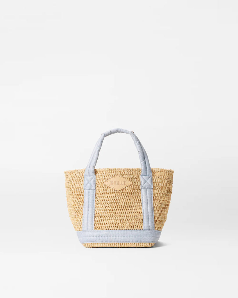 MZ Wallace Mini Raffia Tote Chambray