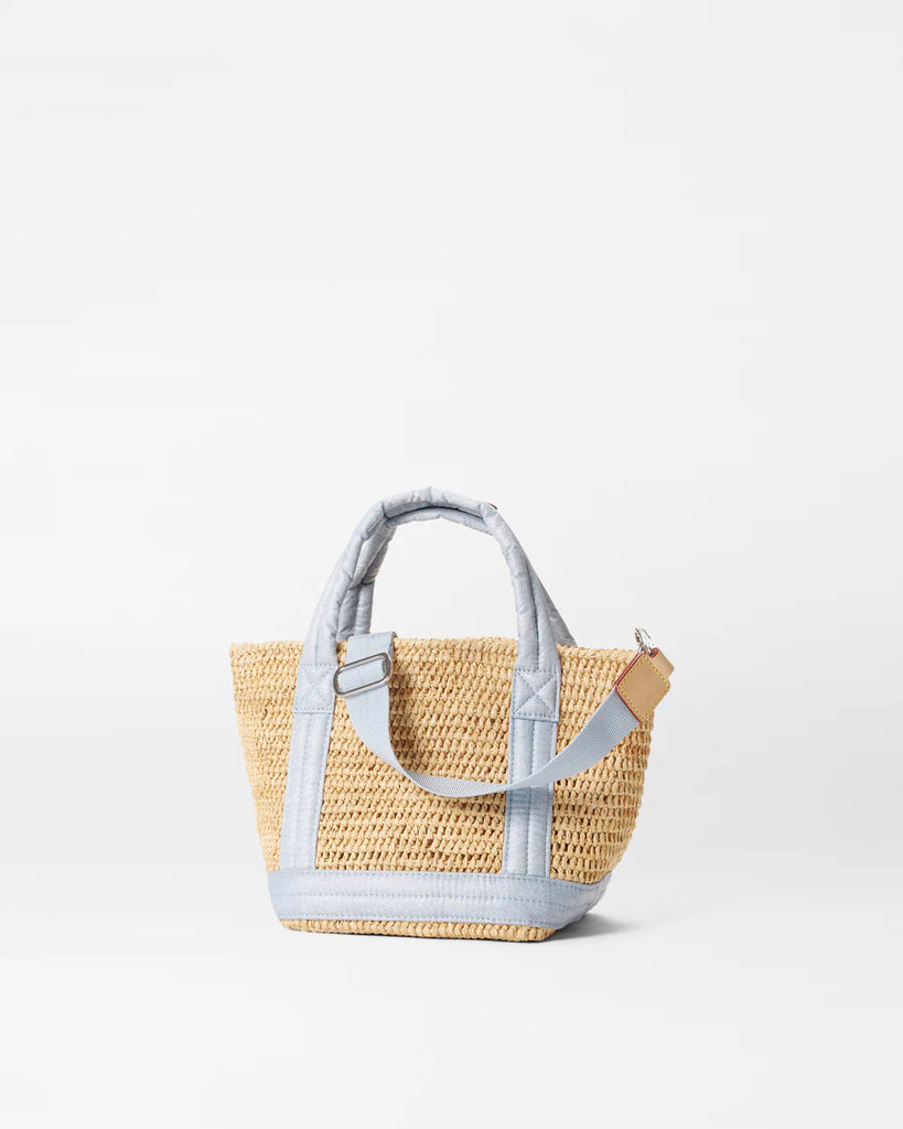 MZ Wallace Mini Raffia Tote Chambray