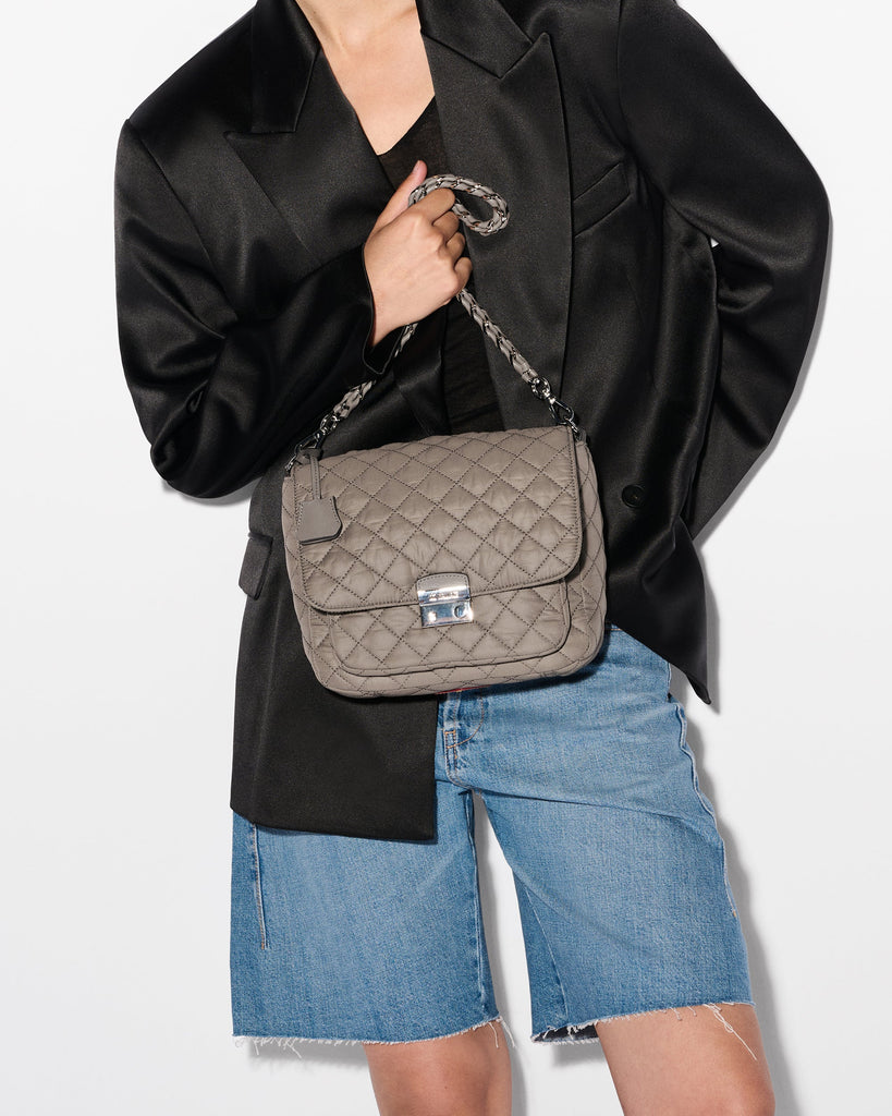 MZ Wallace Medium Crosby Lock Crossbody Morning Dove