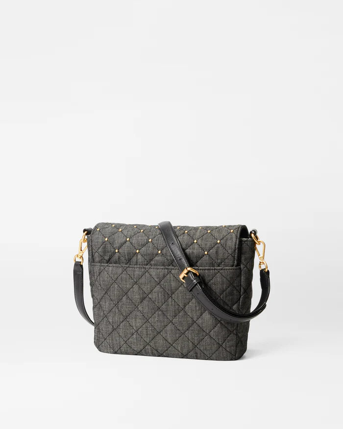 MZ Wallace Medium Crosby Lock Crossbody True Charcoal Denim