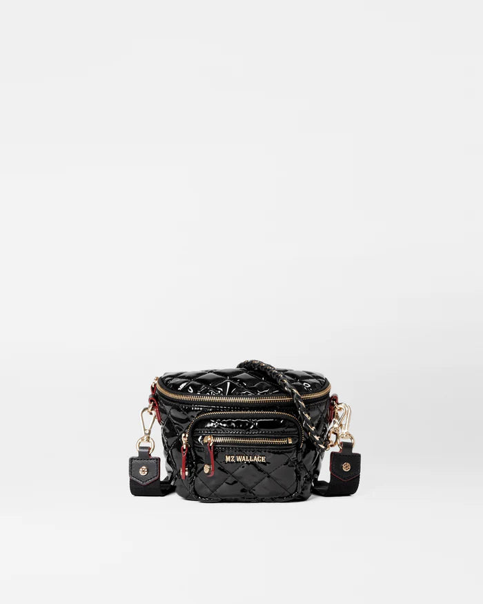 MZ Wallace Micro Crosby Sling Black Lacquer