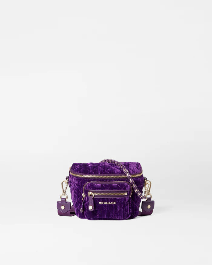 MZ Wallace Micro Crosby Sling Velvet Amethyst