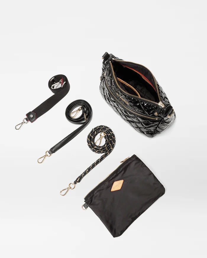 MZ Wallace Ella Crossbody Black Lacquer