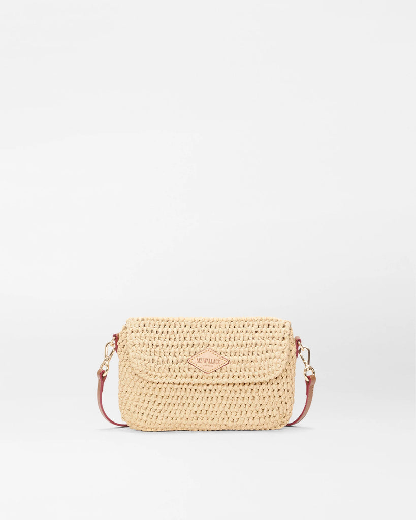 MZ Wallace Crochet Covertible Crossbody Camel