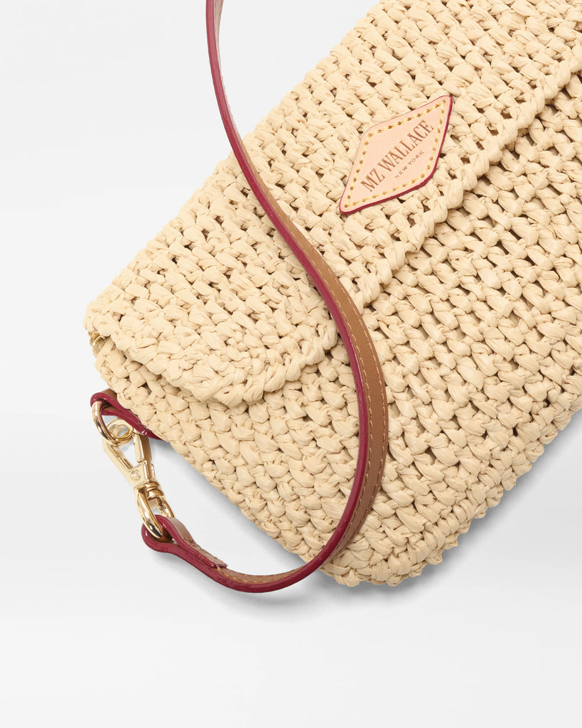 MZ Wallace Crochet Covertible Crossbody Camel