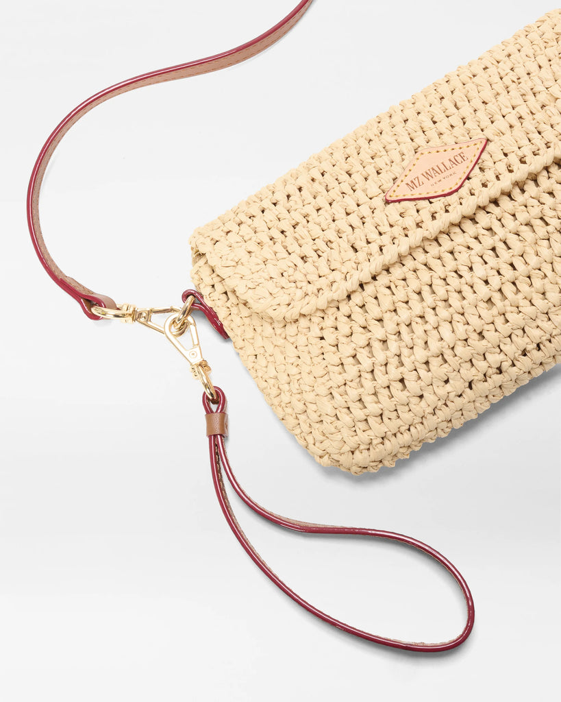 MZ Wallace Crochet Covertible Crossbody Camel