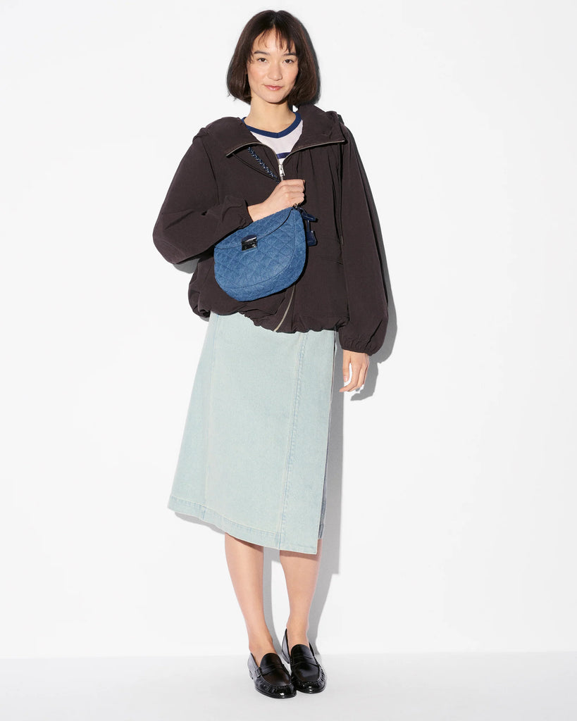 MZ Wallace Crosby Lock Saddle Crossbody True Blue Denim