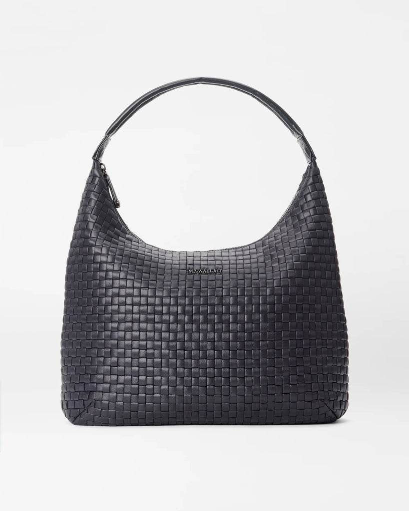 MZ Wallace Large Woven Hobo Black