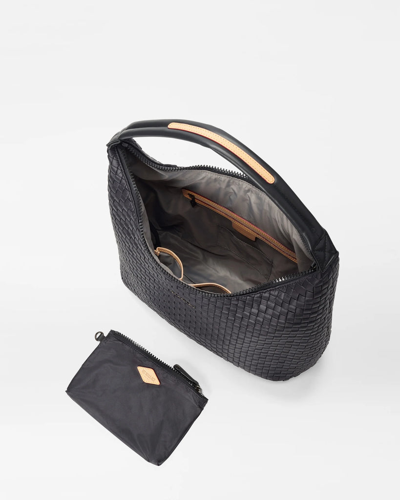 MZ Wallace Large Woven Hobo Black