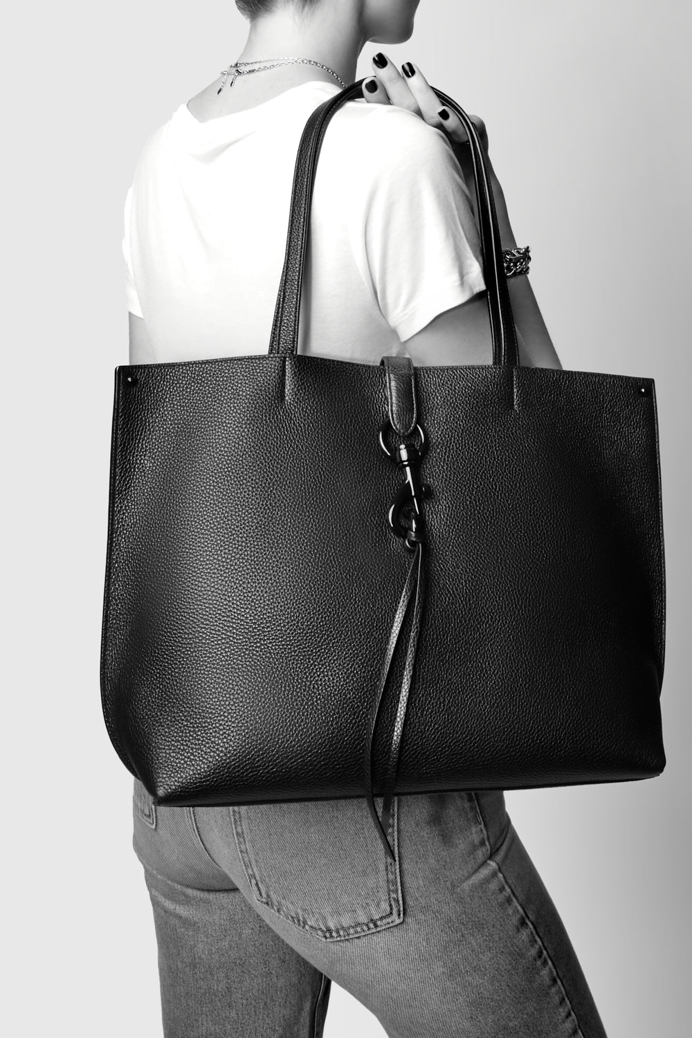 Rebecca Minkoff Megan Tote Black/Black Shellac trends and gems