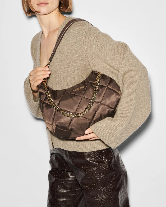 MZ Wallace Madison Shoulder Bag Walnut