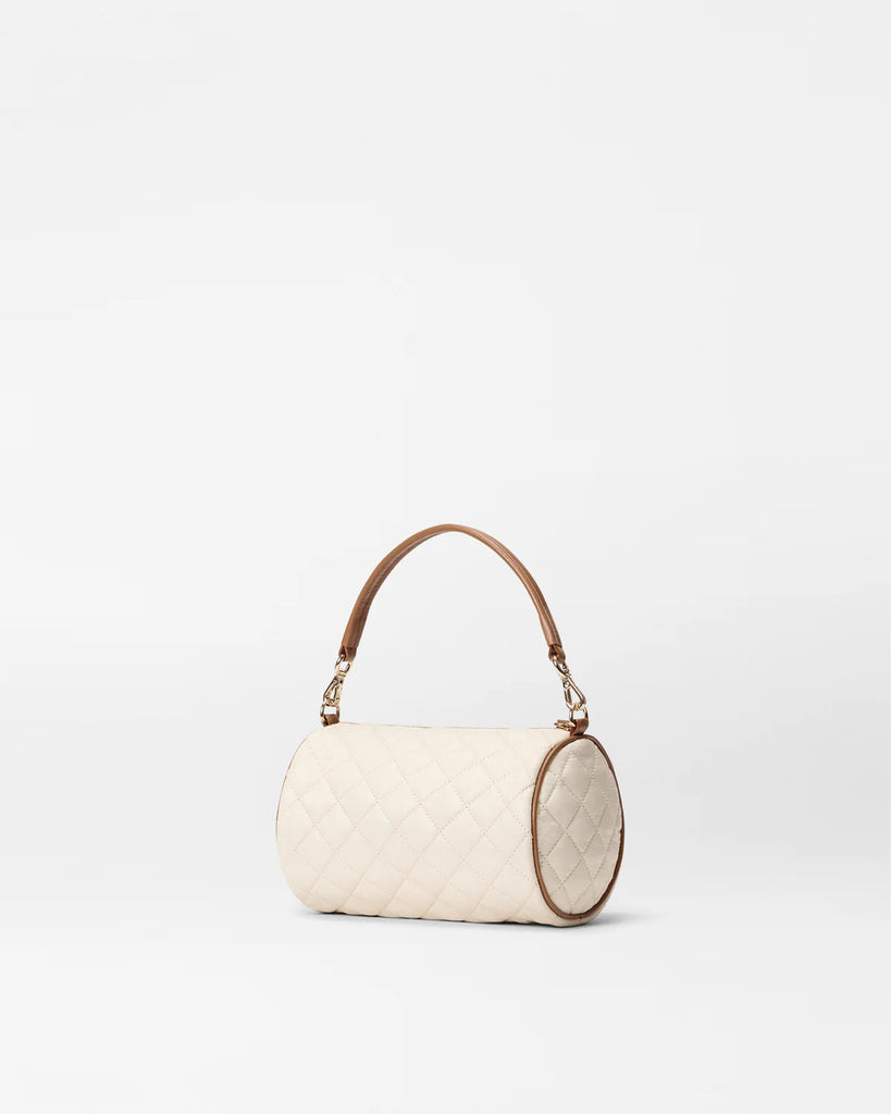 MZ Wallace Crosby Barrel Crossbody Sandshell/ Brown