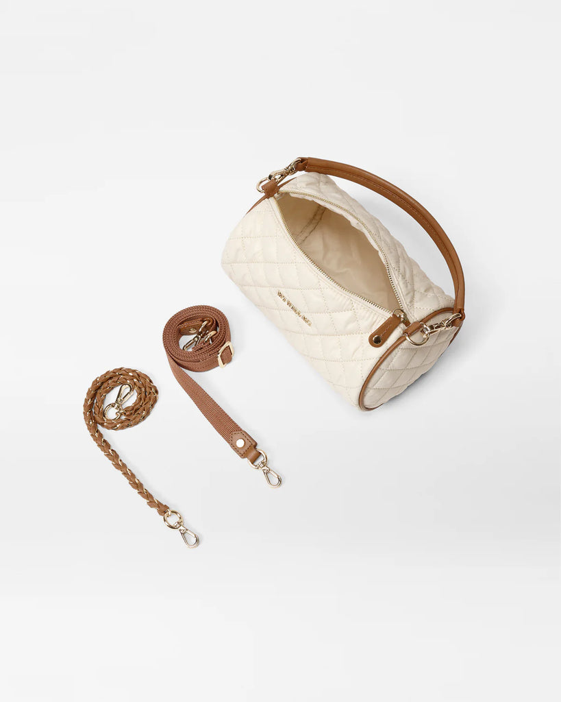 MZ Wallace Crosby Barrel Crossbody Sandshell/ Brown