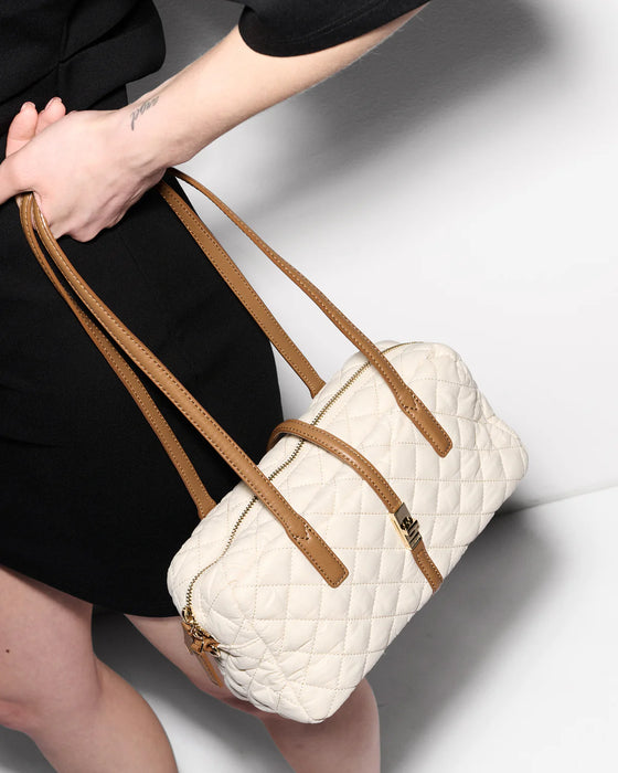 MZ Wallace Small Astor Satchel Sandshell/Brown