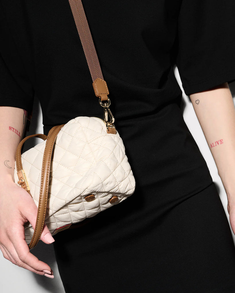 MZ Wallace Small Astor Satchel Sandshell/Brown