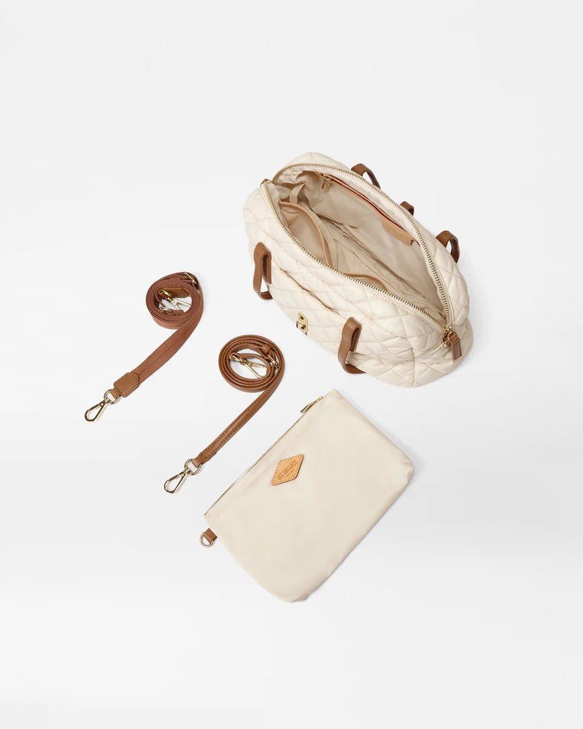 MZ Wallace Small Astor Satchel Sandshell/Brown