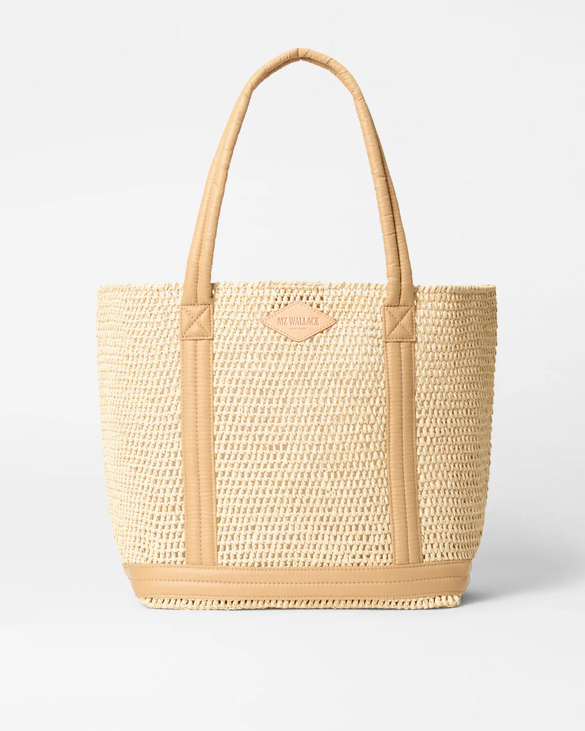 MZ Wallace Medium Crochet Tote Camel