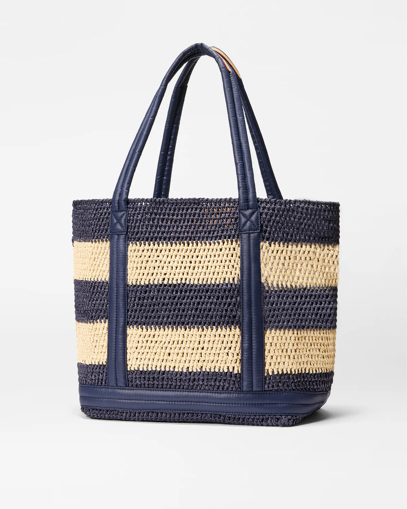 MZ Wallace Medium Crochet Tote Dawn/Natural Stripe