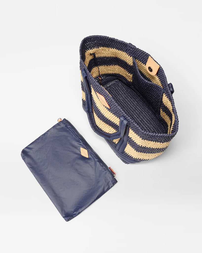 MZ Wallace Medium Crochet Tote Dawn/Natural Stripe