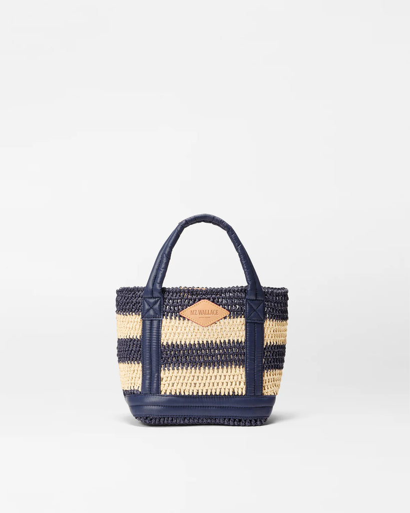MZ Wallace Mini Crochet Tote Dawn/Natural Stripe