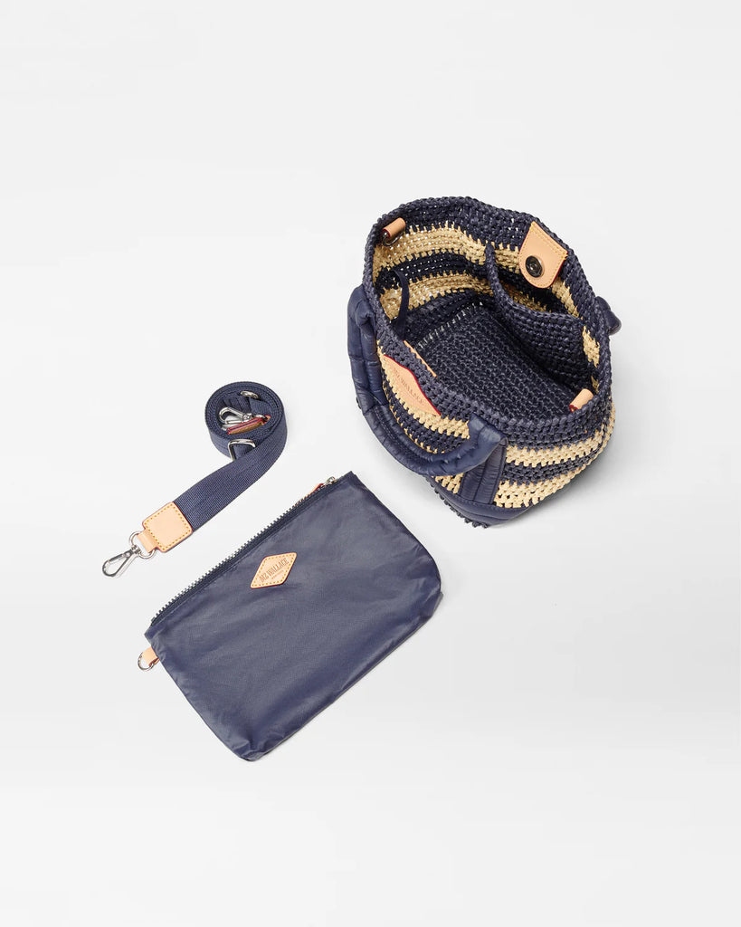 MZ Wallace Mini Crochet Tote Dawn/Natural Stripe
