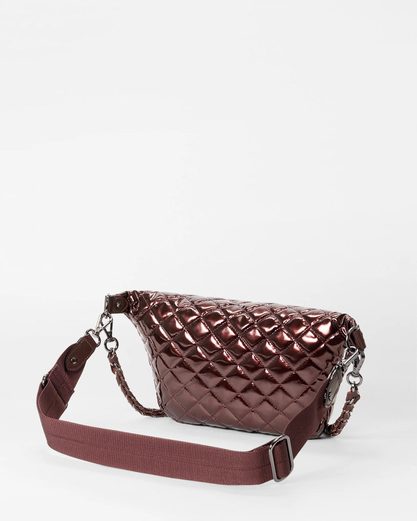 MZ Wallace Small Crosby Crossbody Sling Bordeaux Lacquer