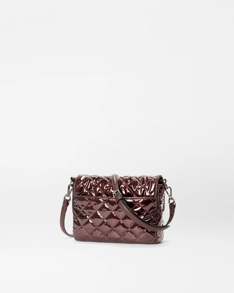 MZ Wallace Small Crosby Lock Crossbody Bordeaux Lacquer