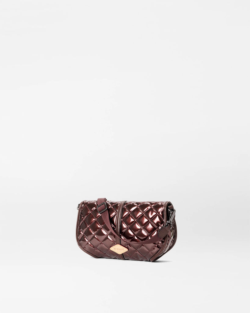 MZ Wallace Small Astor Convertible Clutch Bordeaux Lacquer