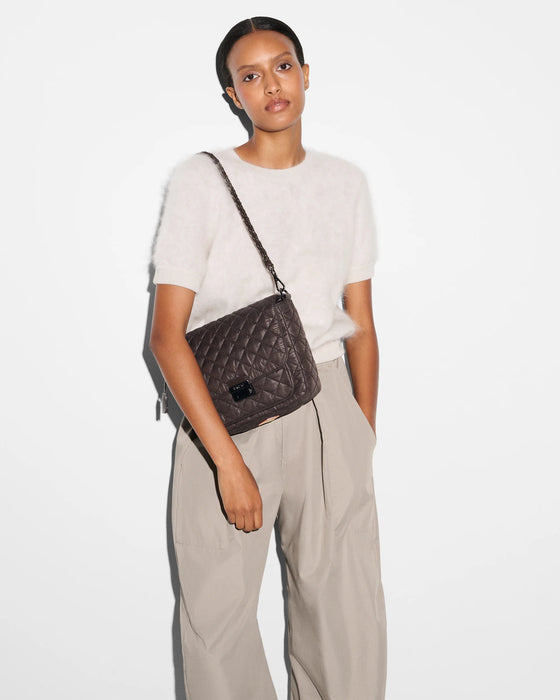 MZ Wallace Medium Lock Crossbody Espresso