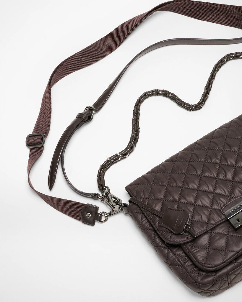 MZ Wallace Medium Lock Crossbody Espresso
