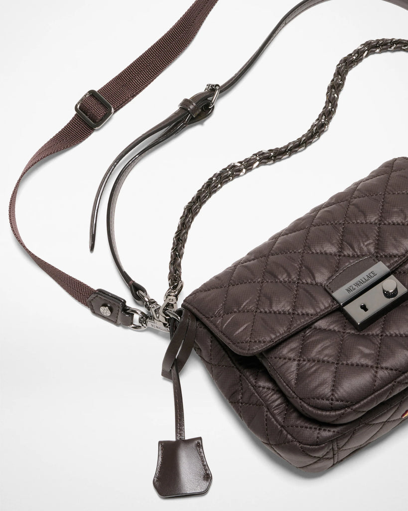 MZ Wallace Small Crosby Lock Crossbody Espresso