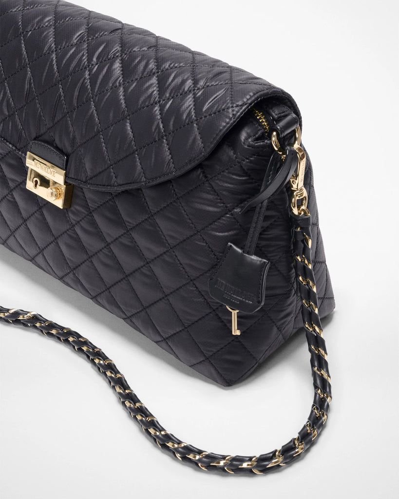 MZ Wallace Crosby Lock Shoulder Bag  Black
