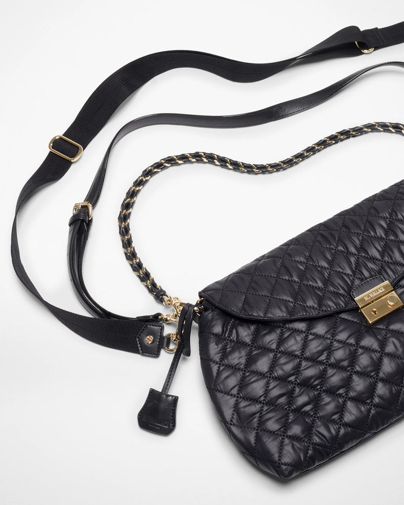 MZ Wallace Crosby Lock Shoulder Bag  Black