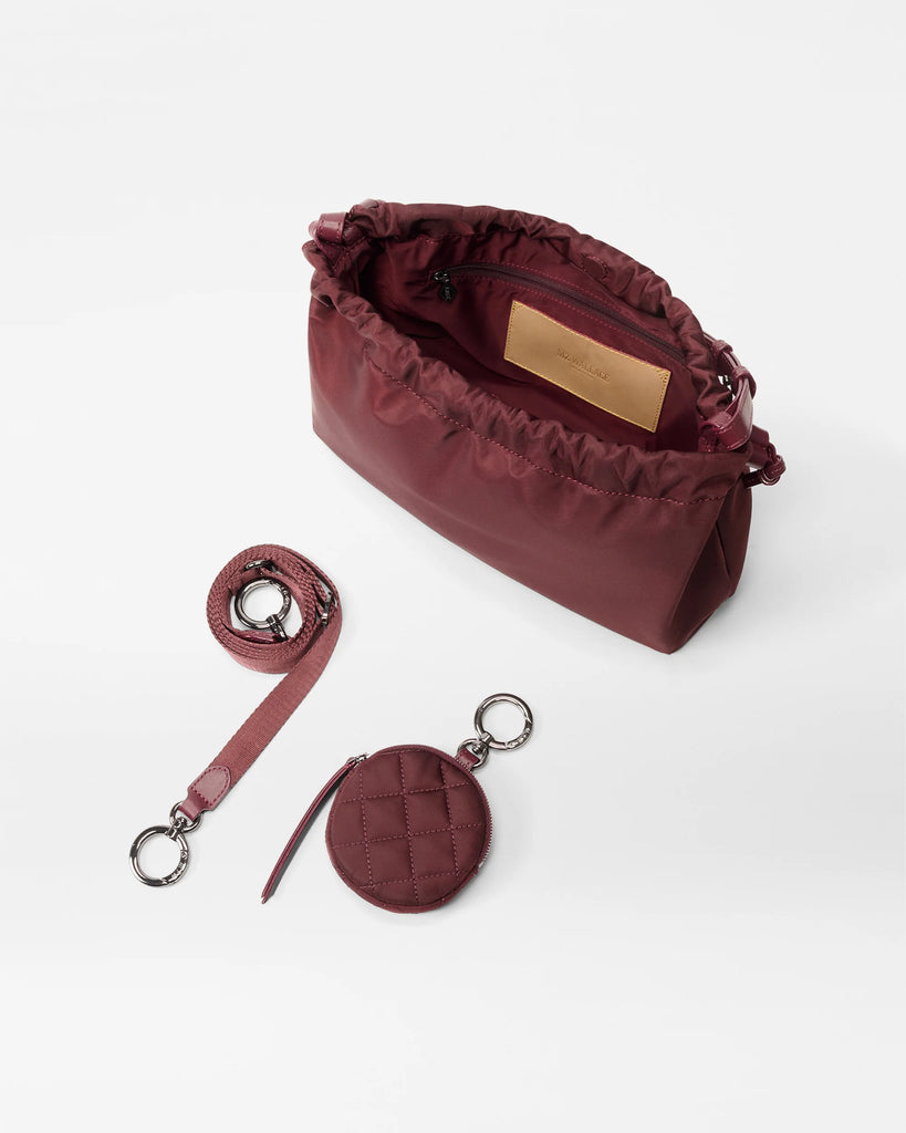 MZ Wallace Small Waverly Shoulder Bordeaux