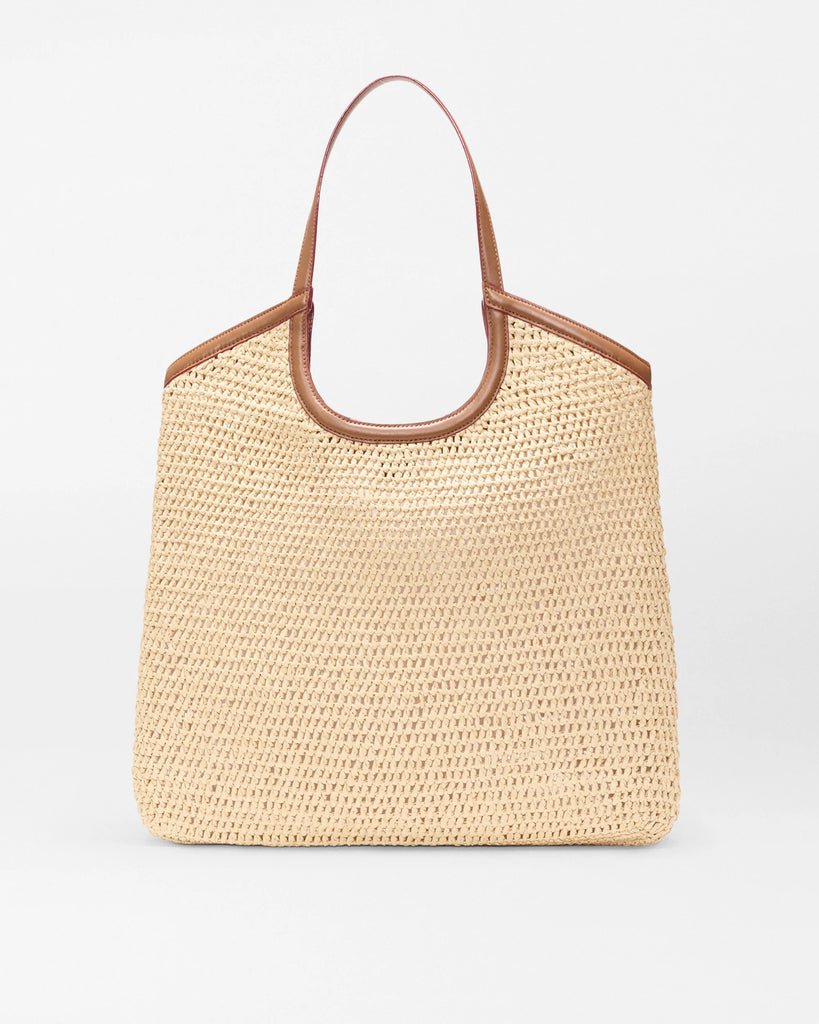 MZ Wallace Large Crochet Georgica Tote Camel