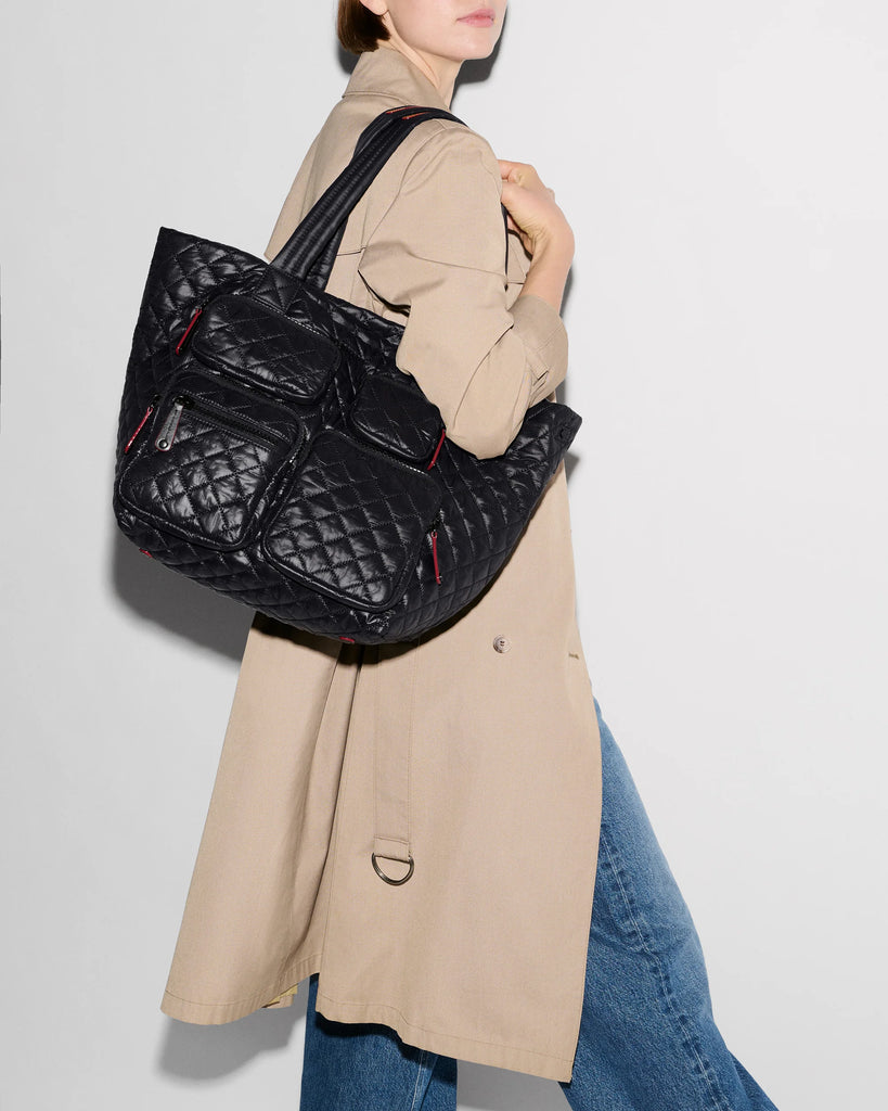MZ Wallace Medium Metro Travel Tote Black