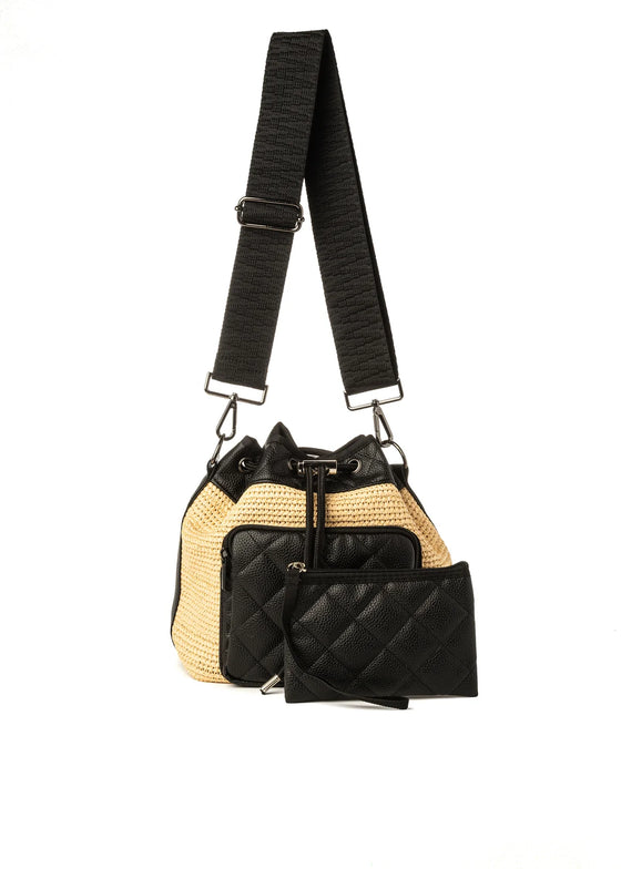 Lindsay Raffia Bucket Bag