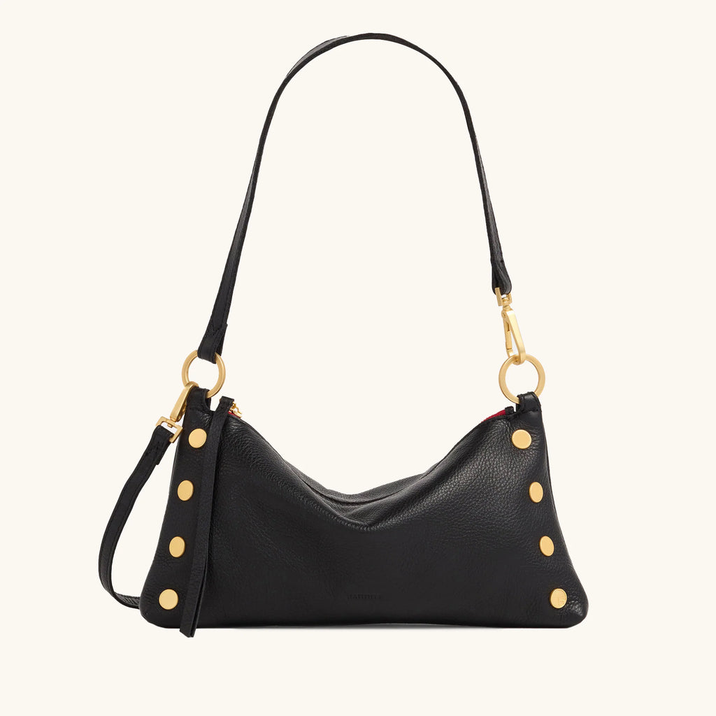 Hammitt Kyle Black/ Brushed Gold Red Zip