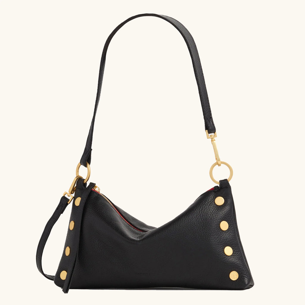 Hammitt Kyle Black/ Brushed Gold Red Zip
