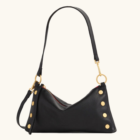 Hammitt Kyle Black/ Brushed Gold Red Zip