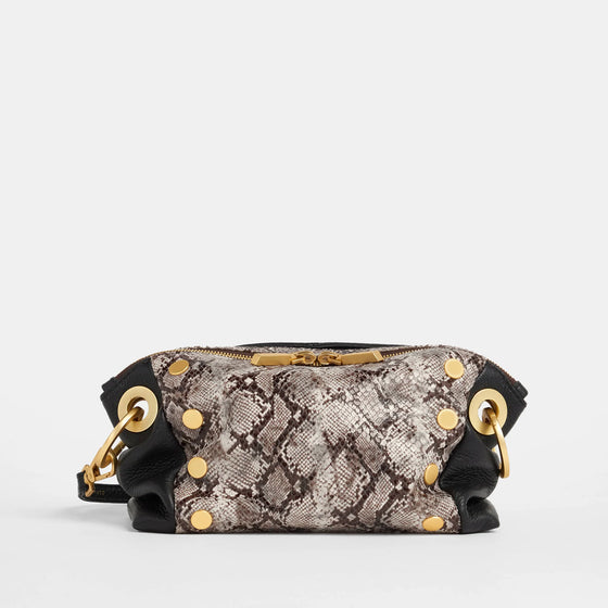 Hammitt Daniel Crossbody Clutch Small Contrast Snake/Brushed Gold