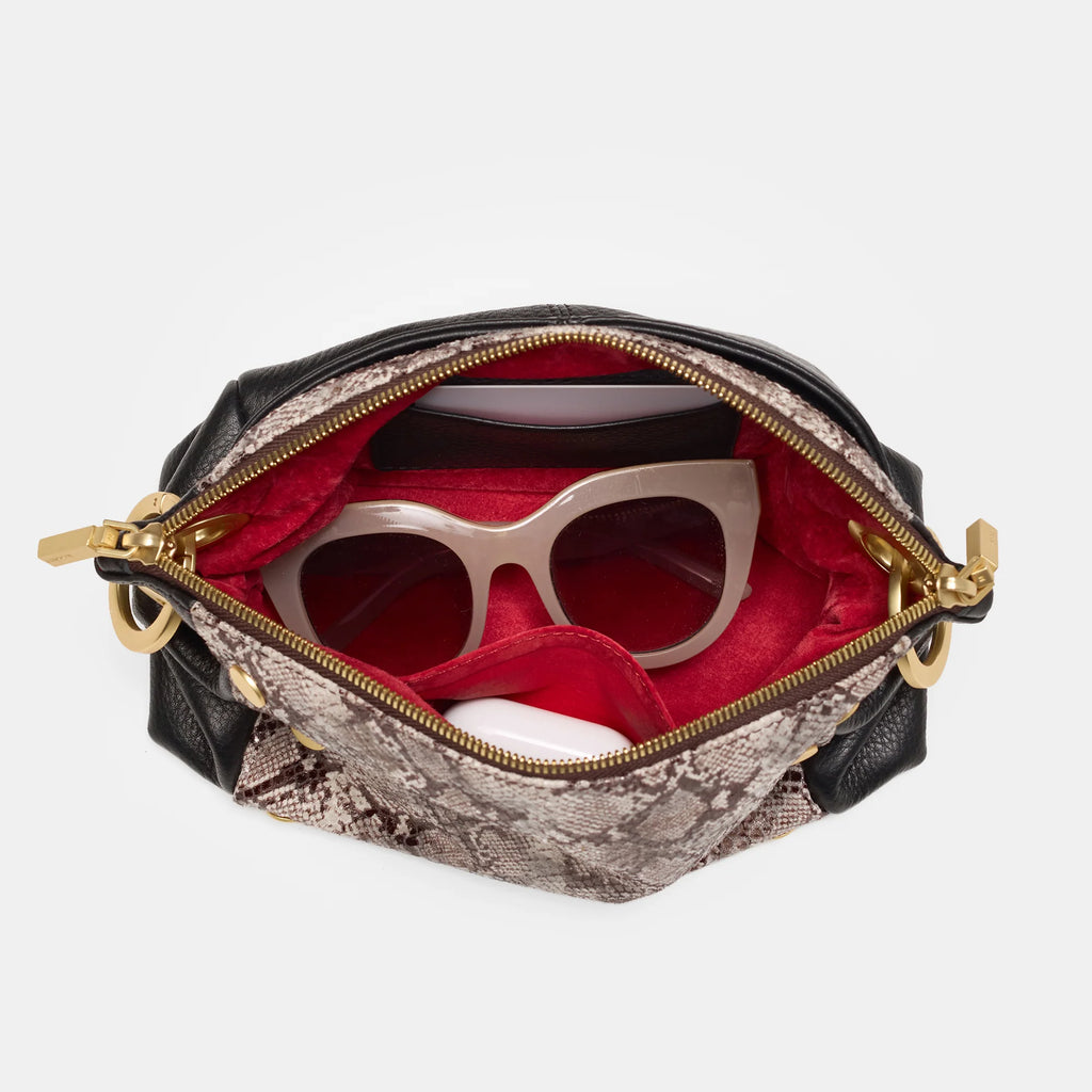 Hammitt Daniel Crossbody Clutch Small Contrast Snake/Brushed Gold