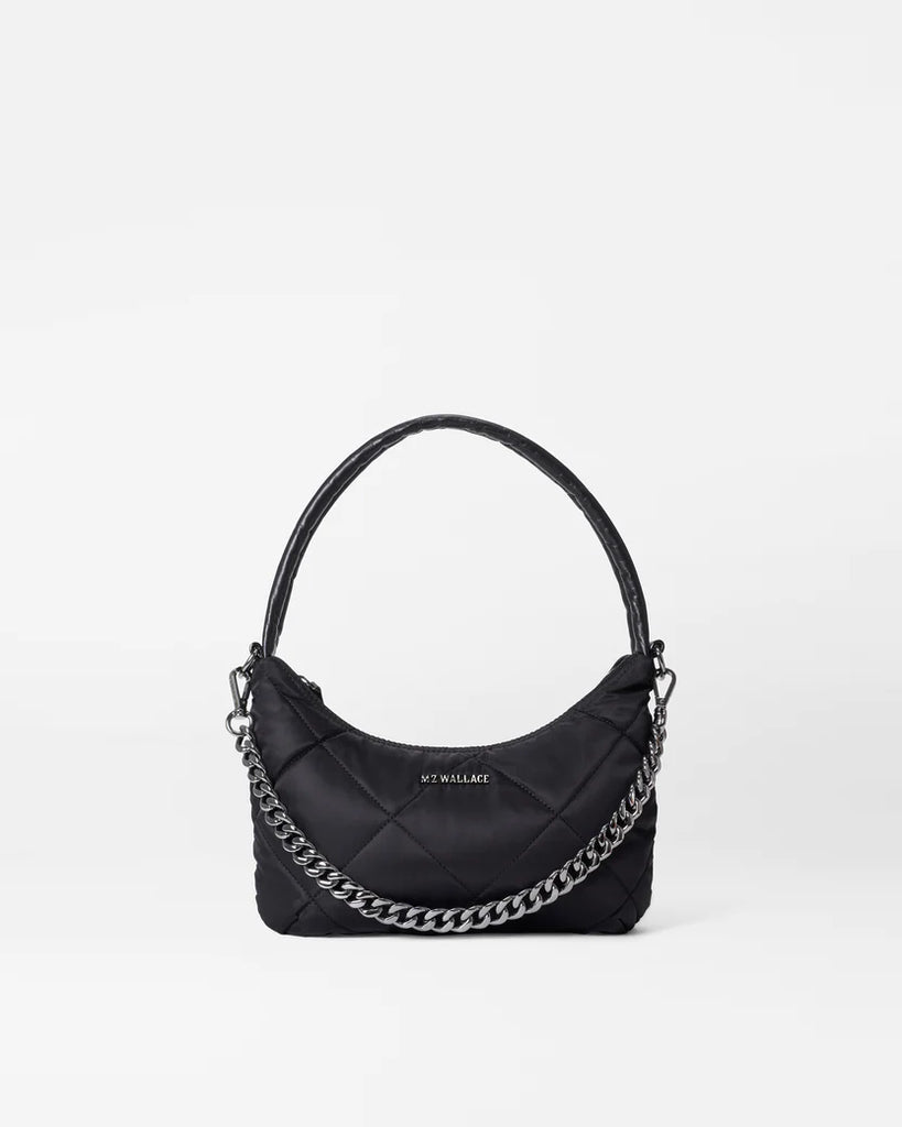 MZ Wallace  Quilted Bowery Small Shoulder Bag Black